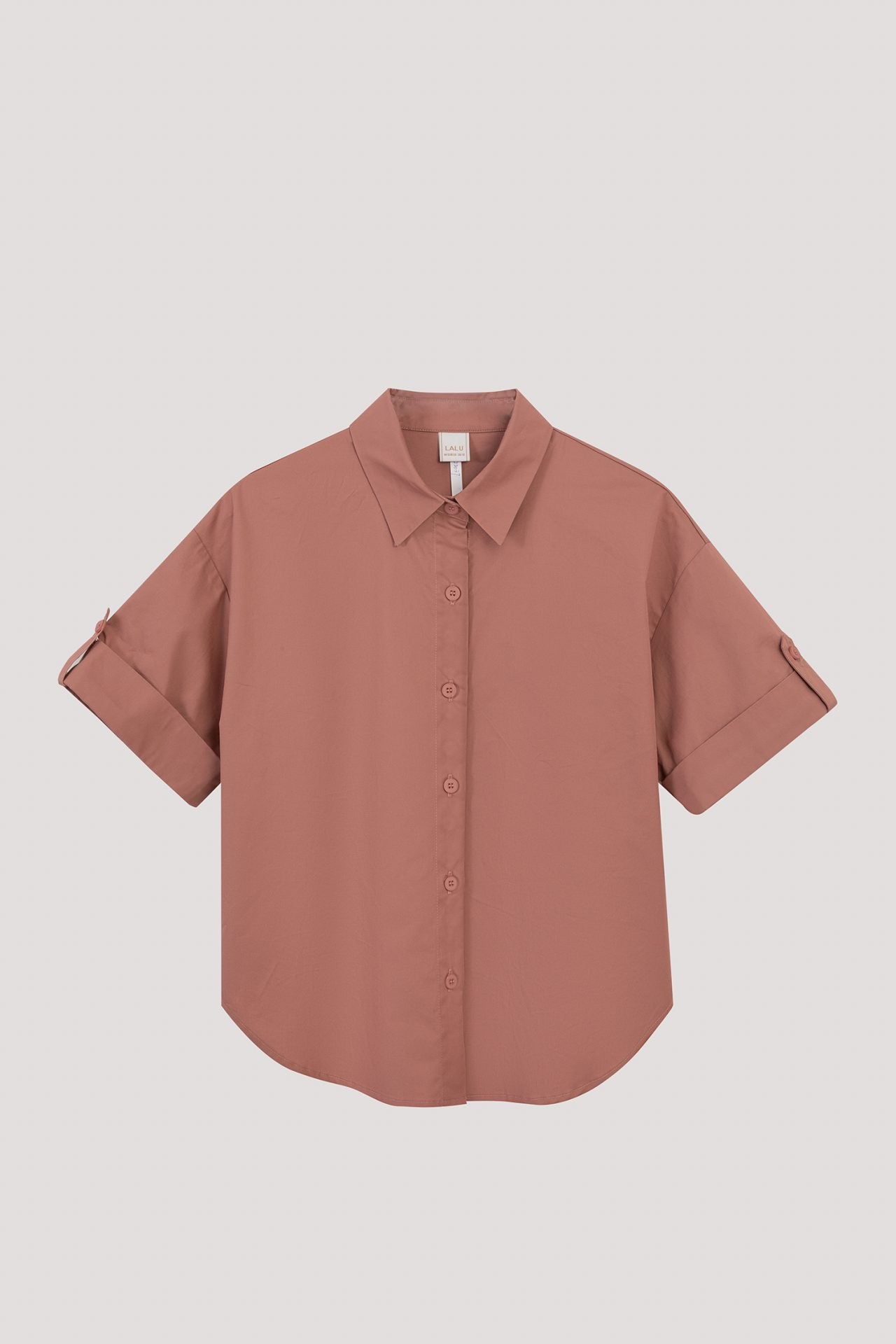 BB 11376 SHORT SLEEVE COLLAR SHIRT DARK SALMON