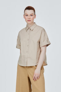 BB 11376 SHORT SLEEVE SHIRT COLLAR BEIGE