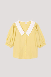 BB 9057 COLLARED PUFFED SLEEVES BLOUSE LIME
