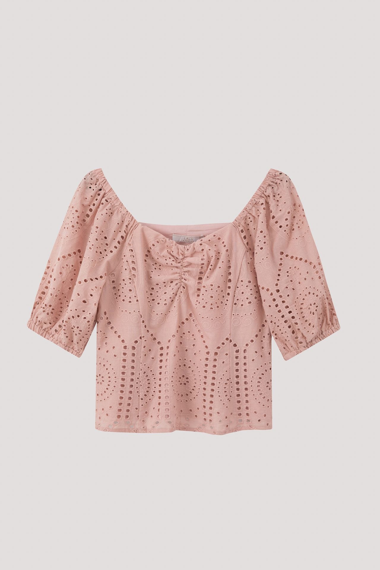 BB 9595 LACED PUFFED SLEEVES BLOUSE BLUSH