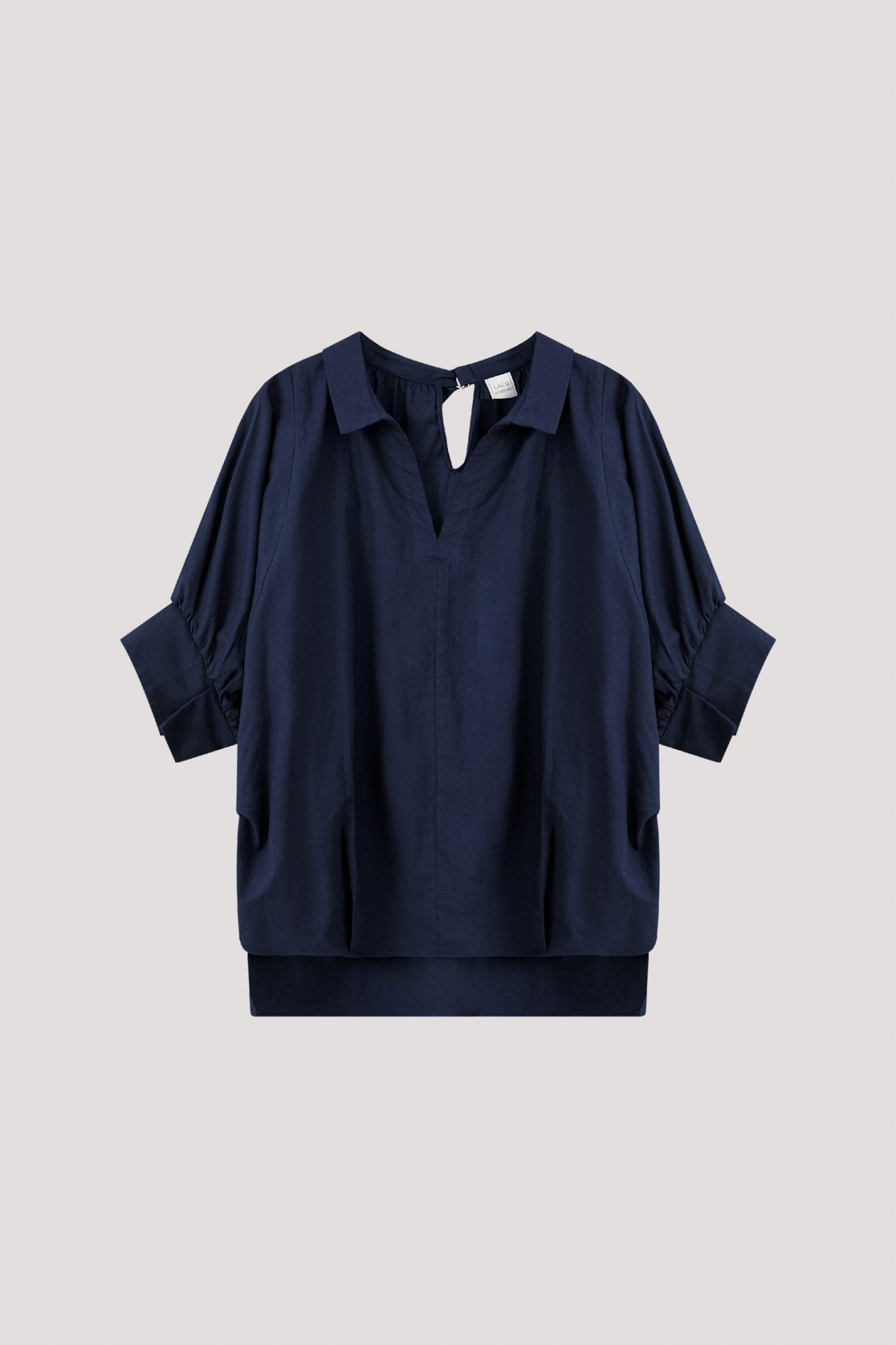 BBB 9627 V-COLLAR BLOUSE NAVY