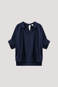 BBB 9627 V-COLLAR BLOUSE NAVY