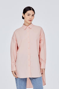 BBL 11659 OVERSIZED BUTTON DOWN TOP PINK