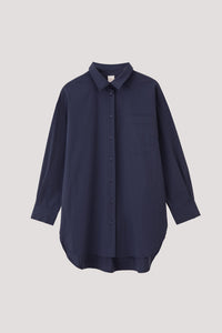 BBL 9501 COLLARED BUTTON DOWN BLOUSE NAVY