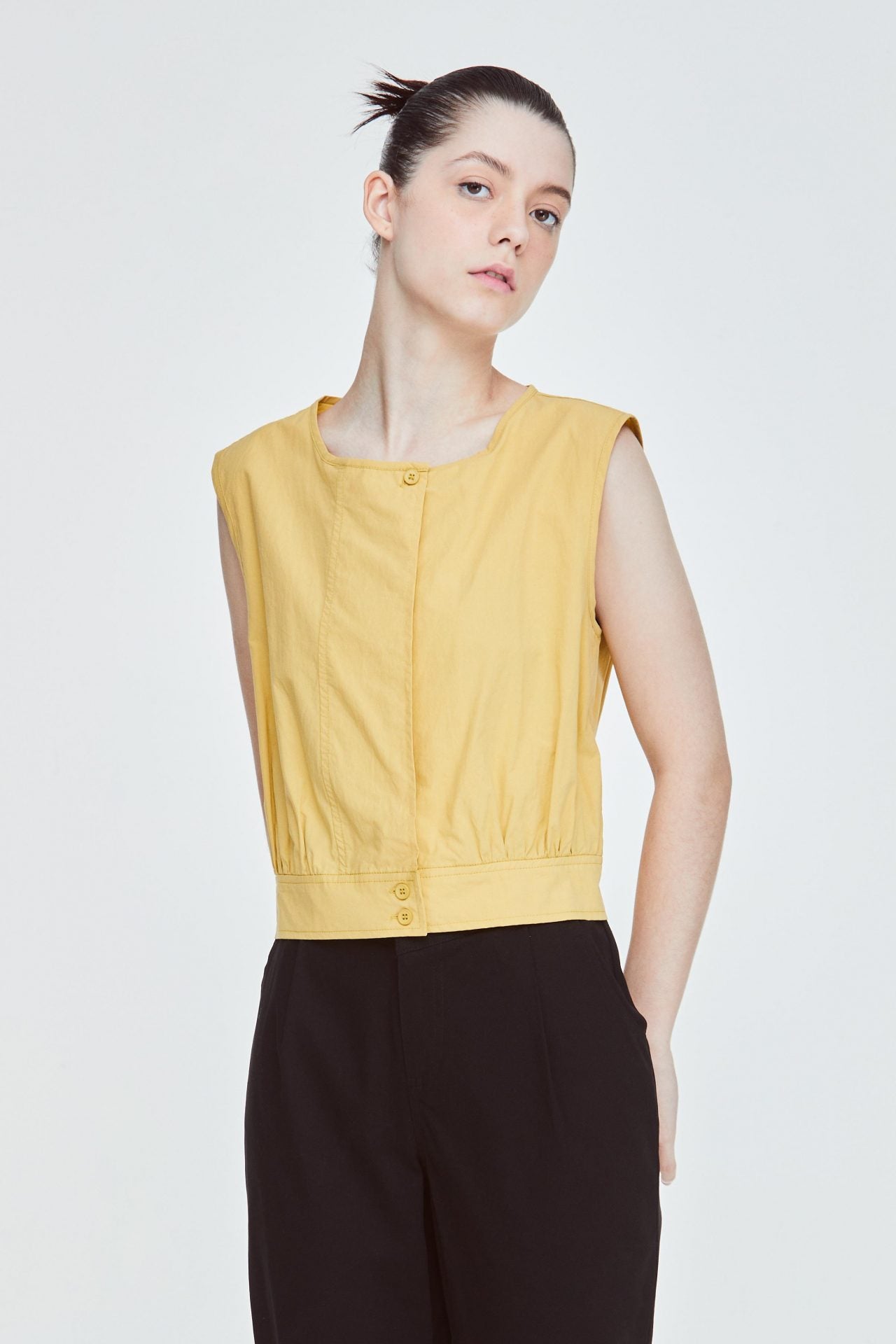 BBV 11287 SLEEVELESS TOP YELLOW