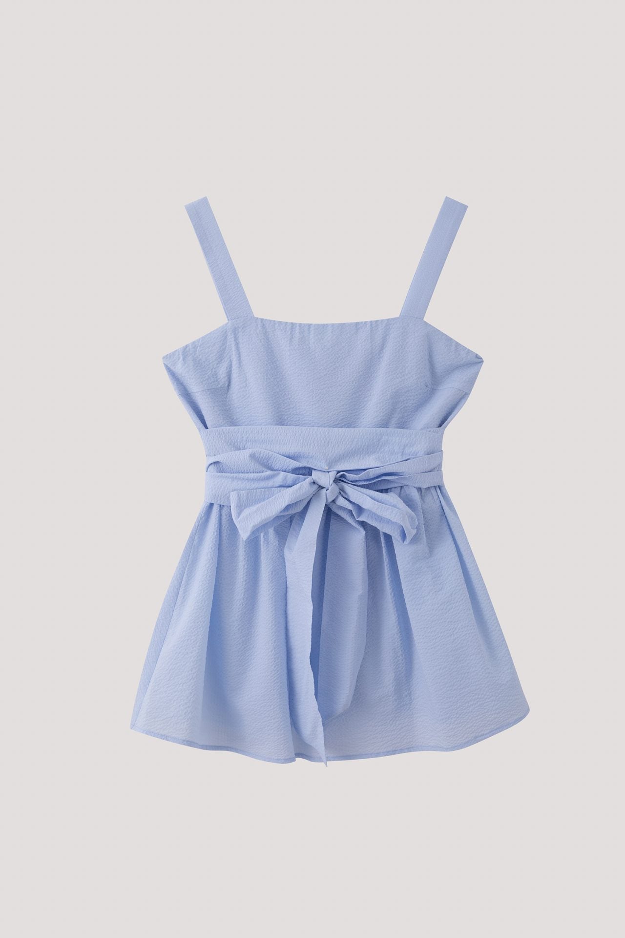 BBV 11451 WAIST TIE TOP PALE BLUE