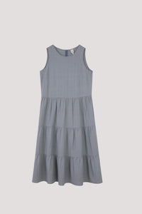 BDQ 10526 SLEEVELESS LAYERED DRESS DUSK BLUE