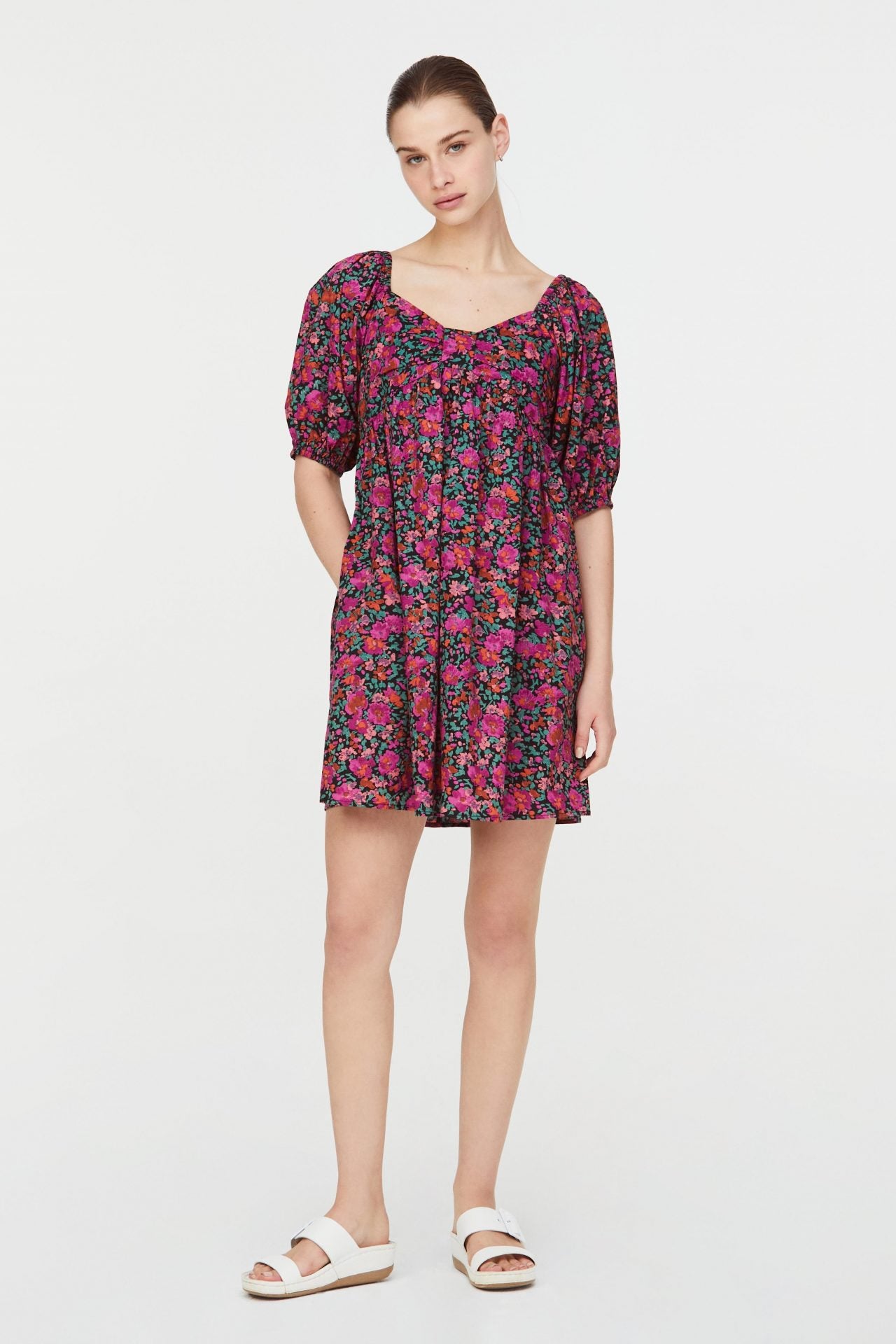 BDQ 9758 DRESS ROSE FLORAL