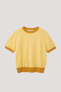 BK 11130 CONTRAST OUTLINE KNIT TOP YELLOW