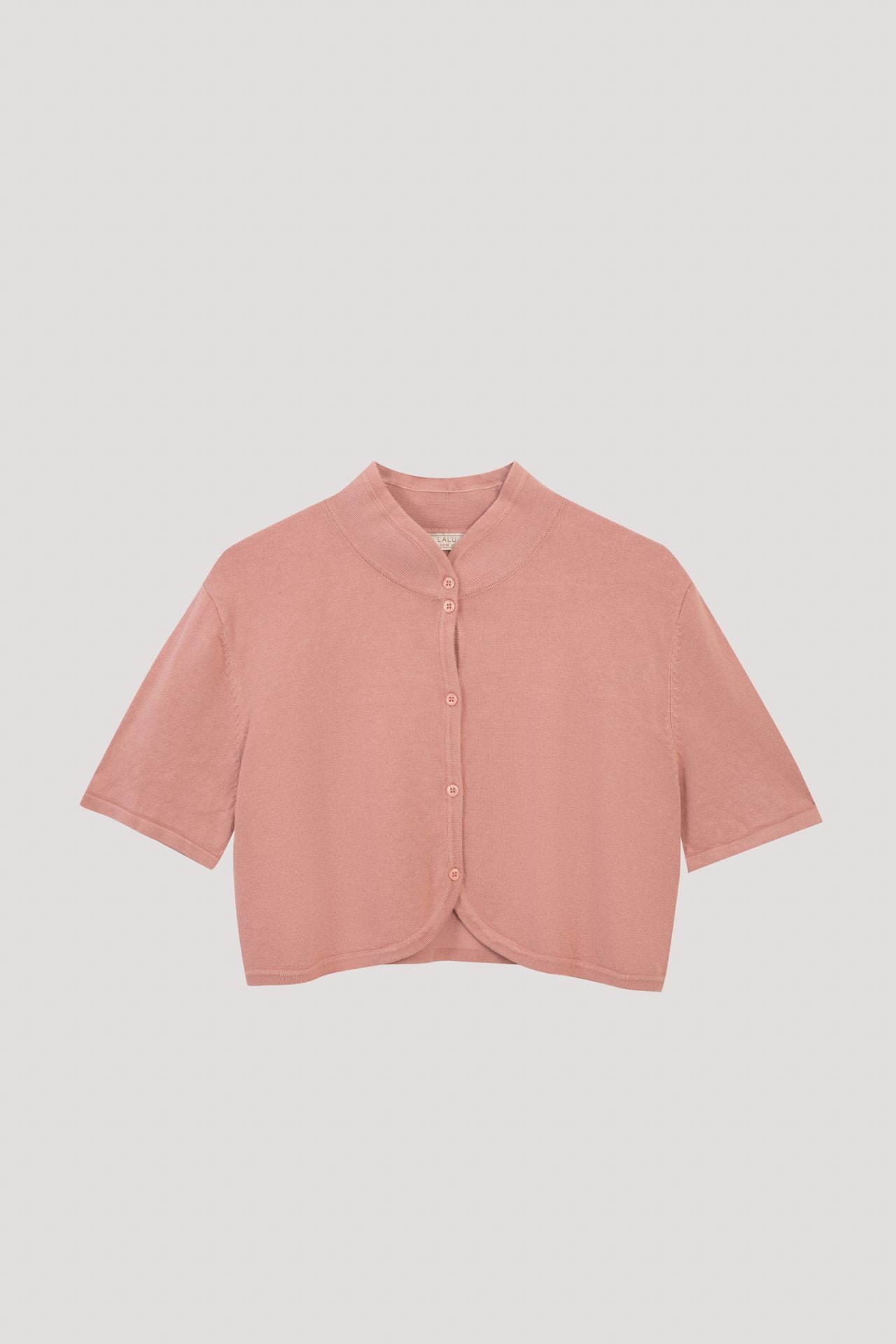 BK 11244 CHINESE COLLAR KNIT BLOUSE BLUSH