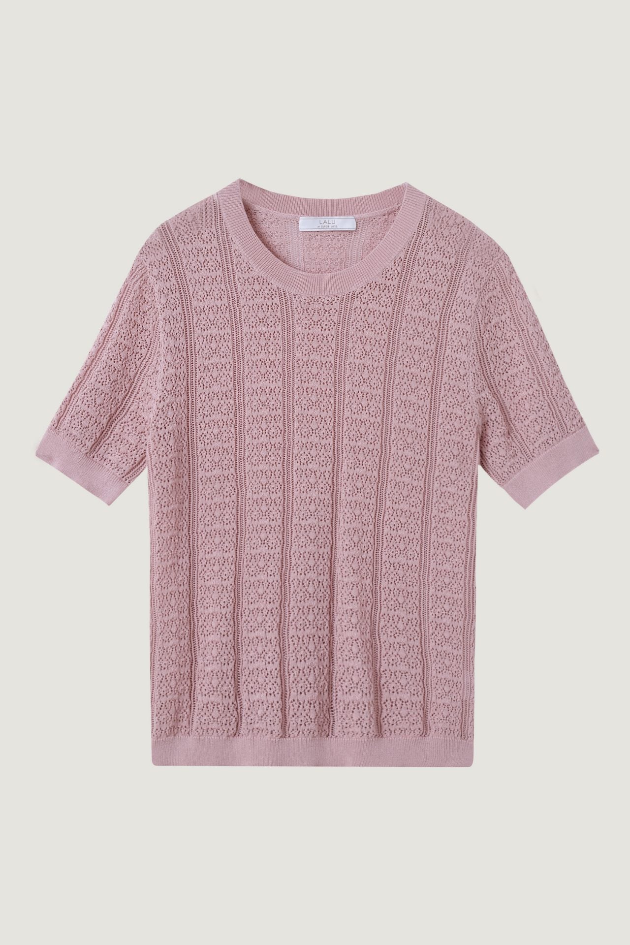 BK 7517 PINK PATTERN KNIT TOP