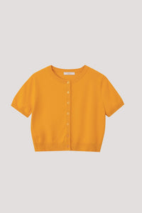 BK 9729 BUTTONED KNIT TOP MARIGOLD