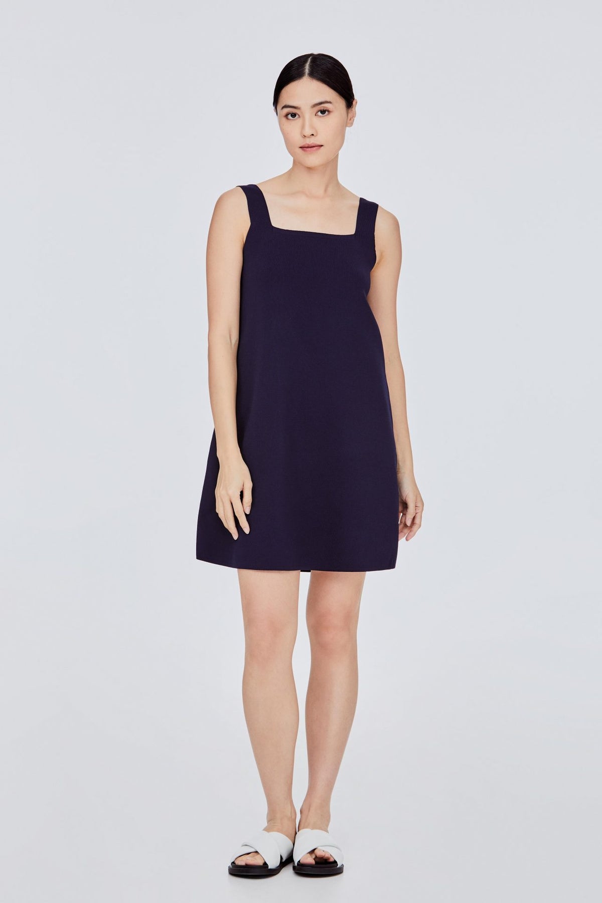 Wide Square Neck A-Line Dress – iORA Malaysia