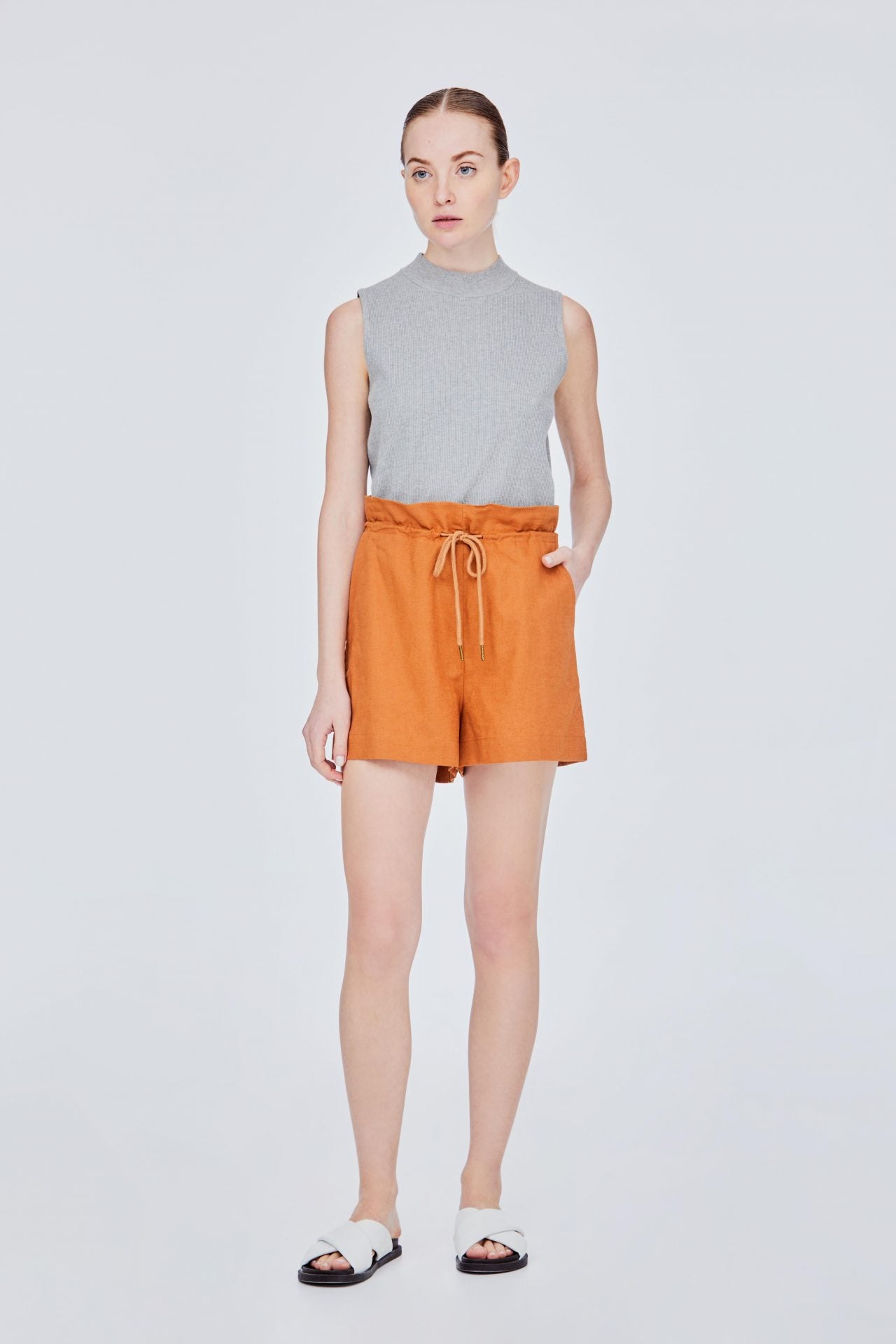 BP 10860 ELASTICATED SHORTS WITH DRAWCORDS CARAMEL