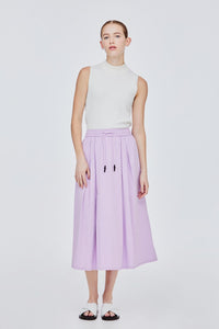 BSK 11471 ELASTICATED WAIST SKIRTS LILAC