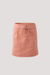 BSK 11660 LACE UP A-LINE SKIRT PINK (1)