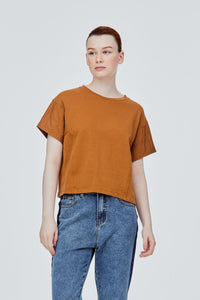 BT 11392 TWO TONE TEE BROWN