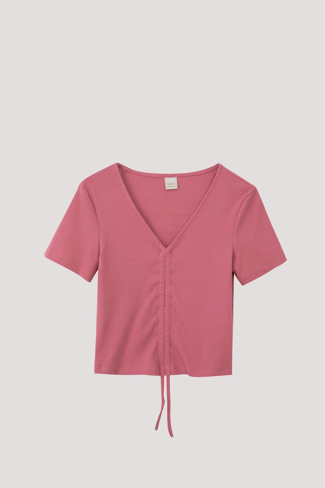 BT 9669 GATHERED DETAILS TIED BLOUSE PINK