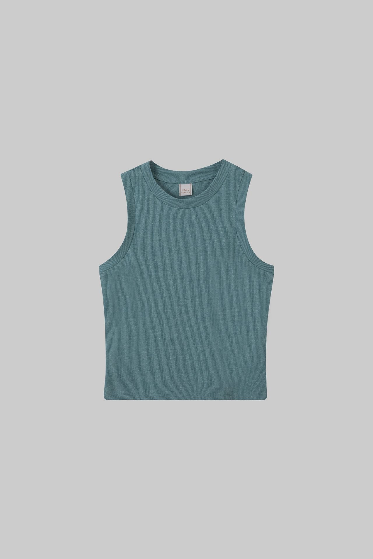 BTV 10368 KNIT SLEEVELESS TOP AQUA GREEN